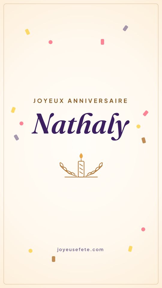Image « Joyeux anniversaire Nathaly » au format story