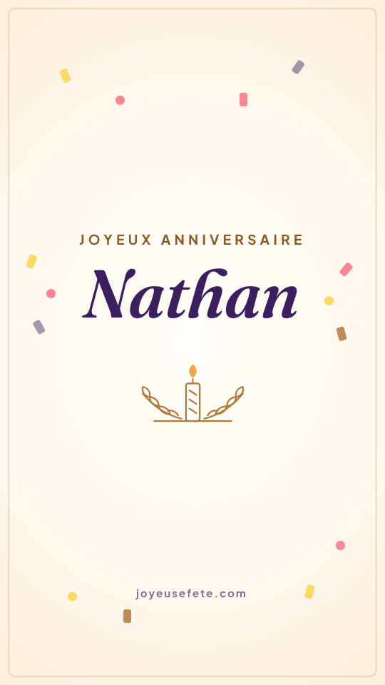 Image « Joyeux anniversaire Nathan » au format story