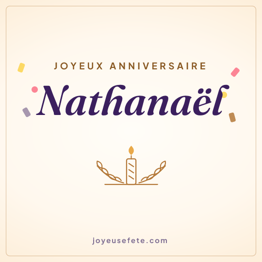 Image carrée « Joyeux anniversaire Nathanaël » pour WhatsApp