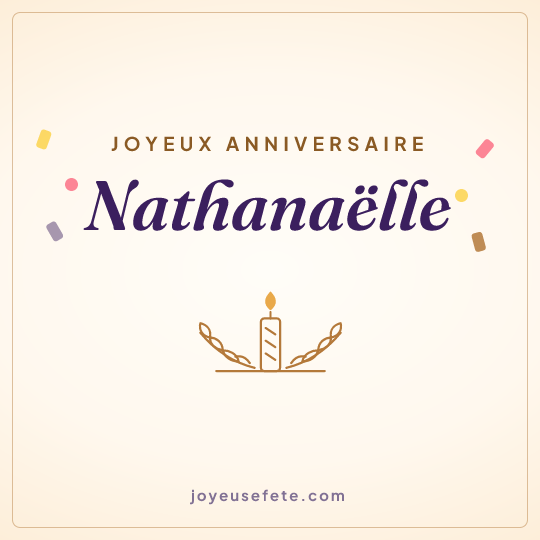 Image carrée « Joyeux anniversaire Nathanaëlle » pour WhatsApp