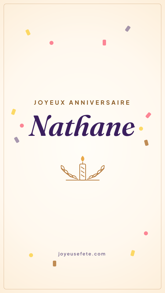 Image « Joyeux anniversaire Nathane » au format story