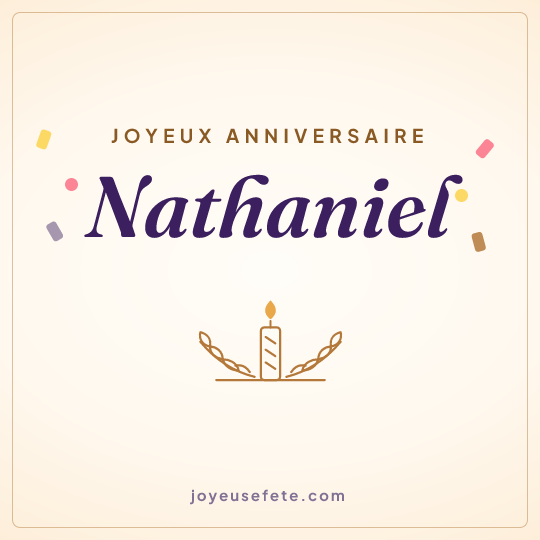 Image carrée « Joyeux anniversaire Nathaniel » pour WhatsApp