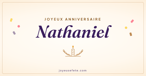 Image « Joyeux anniversaire Nathaniel » au format large