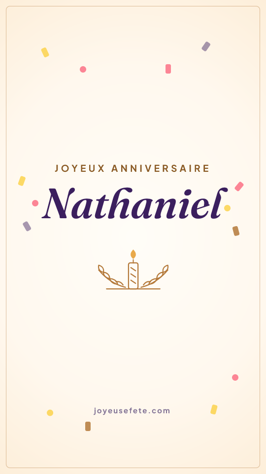 Image « Joyeux anniversaire Nathaniel » au format story