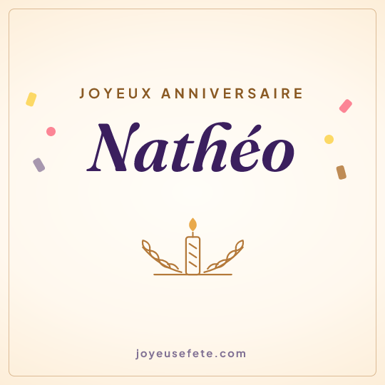 Image carrée « Joyeux anniversaire Nathéo » pour WhatsApp