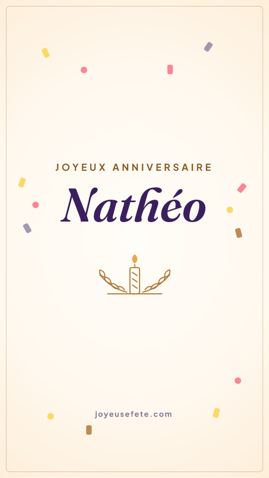 Image « Joyeux anniversaire Nathéo » au format story