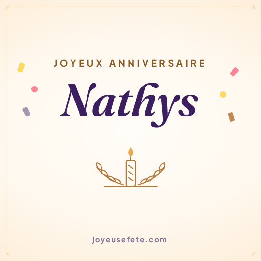 Image carrée « Joyeux anniversaire Nathys » pour WhatsApp