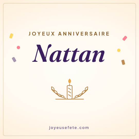 Image carrée « Joyeux anniversaire Nattan » pour WhatsApp