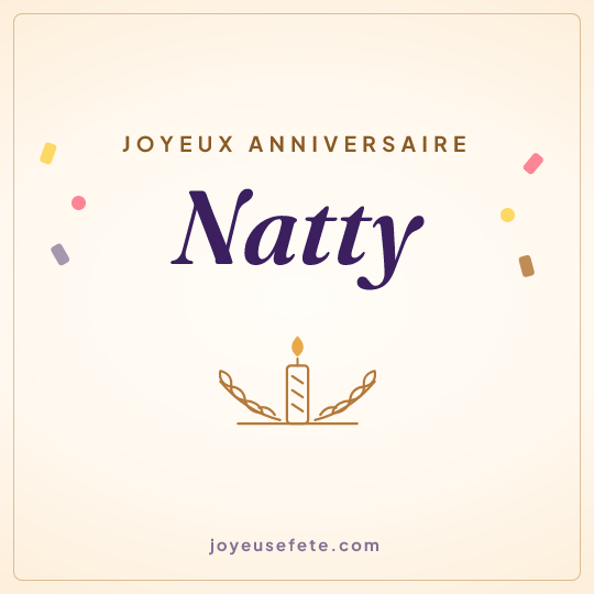 Image carrée « Joyeux anniversaire Natty » pour WhatsApp