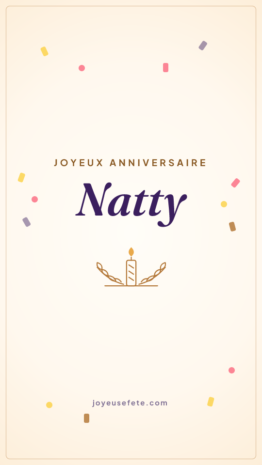 Image « Joyeux anniversaire Natty » au format story