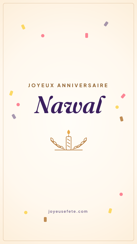 Image « Joyeux anniversaire Nawal » au format story