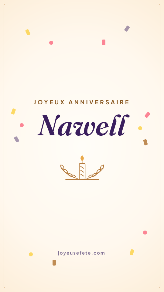Image « Joyeux anniversaire Nawell » au format story