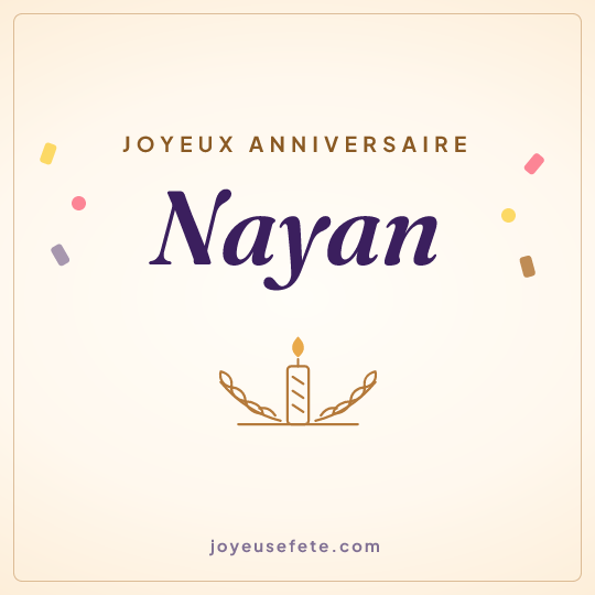 Image carrée « Joyeux anniversaire Nayan » pour WhatsApp