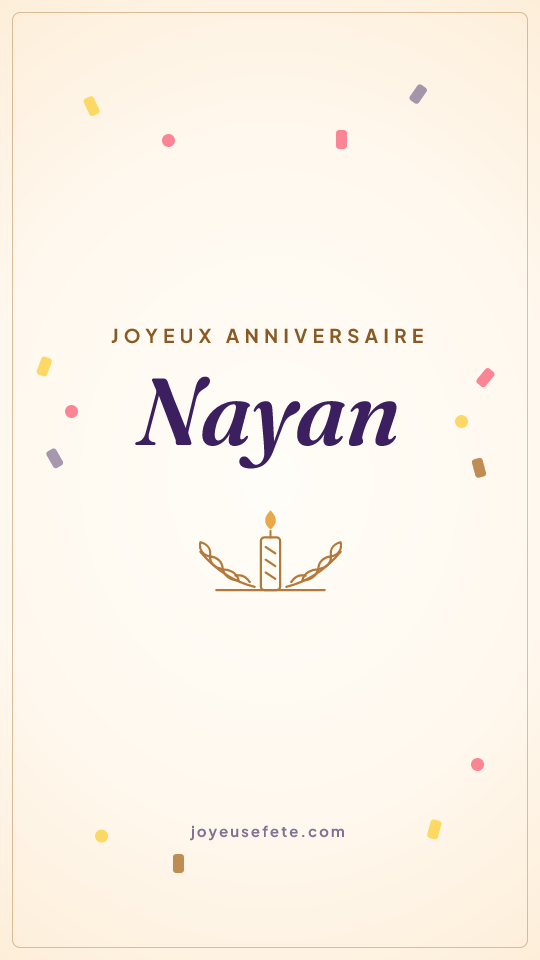 Image « Joyeux anniversaire Nayan » au format story