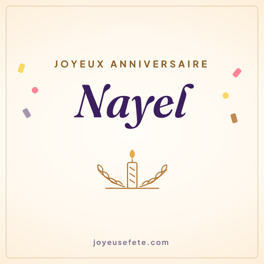 Image carrée « Joyeux anniversaire Nayel » pour WhatsApp