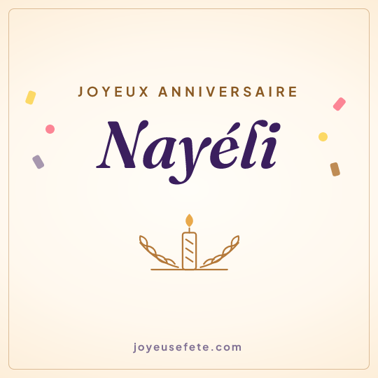 Image carrée « Joyeux anniversaire Nayéli » pour WhatsApp