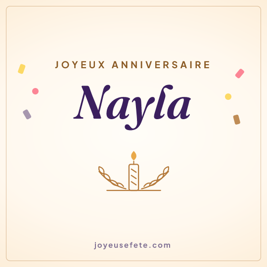 Image carrée « Joyeux anniversaire Nayla » pour WhatsApp