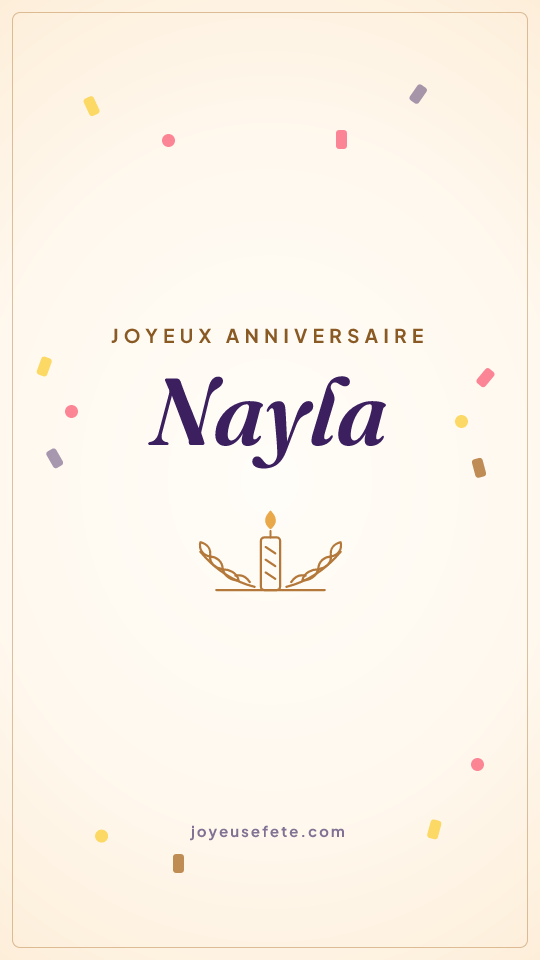 Image « Joyeux anniversaire Nayla » au format story