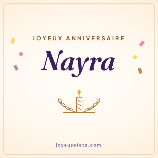 Image carrée « Joyeux anniversaire Nayra » pour WhatsApp