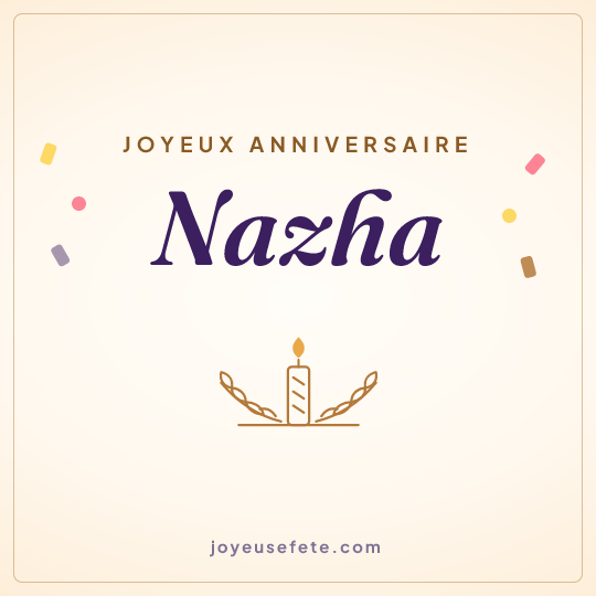 Image carrée « Joyeux anniversaire Nazha » pour WhatsApp