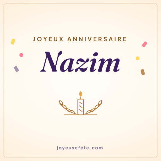 Image carrée « Joyeux anniversaire Nazim » pour WhatsApp