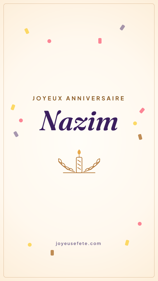 Image « Joyeux anniversaire Nazim » au format story