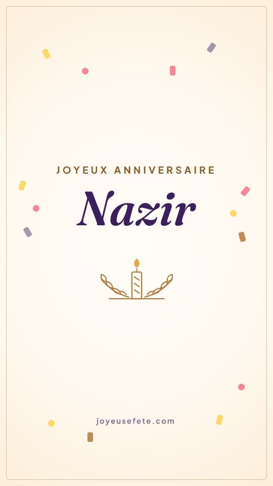 Image « Joyeux anniversaire Nazir » au format story