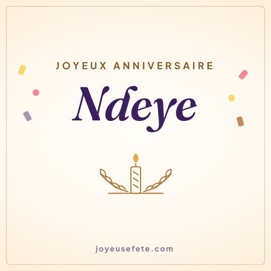 Image carrée « Joyeux anniversaire Ndeye » pour WhatsApp