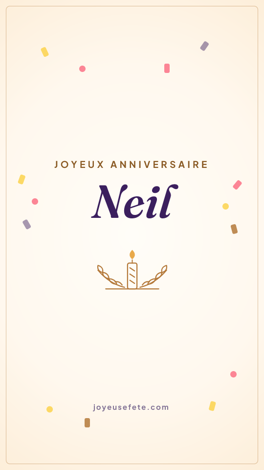 Image « Joyeux anniversaire Neil » au format story