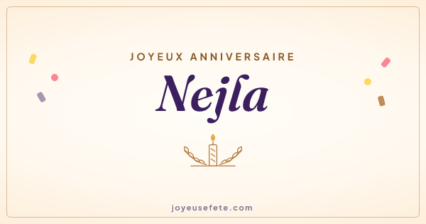 Image « Joyeux anniversaire Nejla » au format large