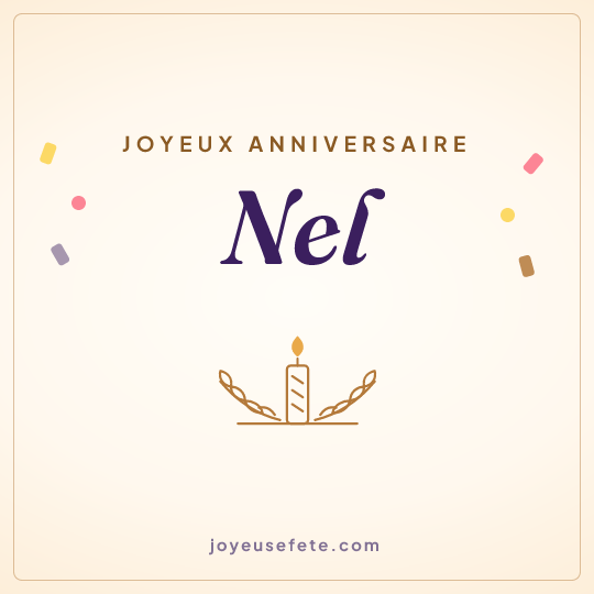 Image carrée « Joyeux anniversaire Nel » pour WhatsApp