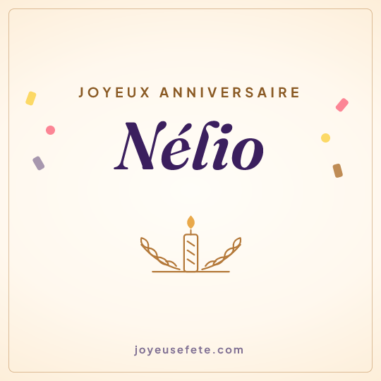 Image carrée « Joyeux anniversaire Nélio » pour WhatsApp