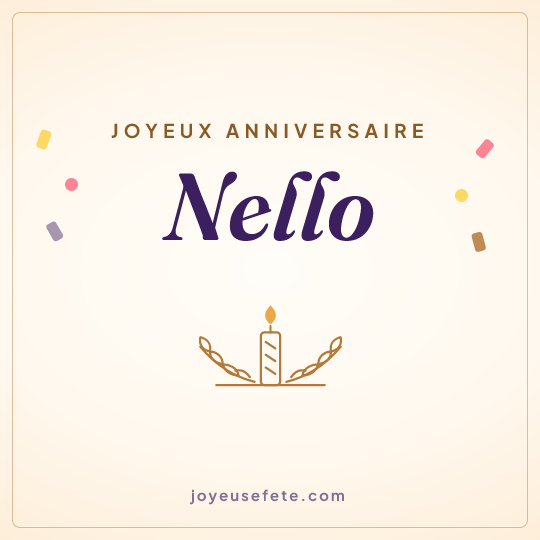 Image carrée « Joyeux anniversaire Nello » pour WhatsApp
