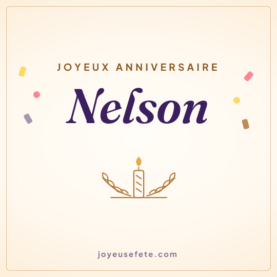 Image carrée « Joyeux anniversaire Nelson » pour WhatsApp