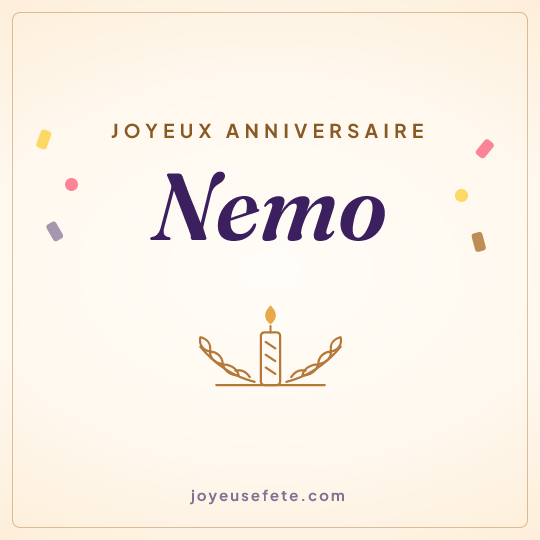 Image carrée « Joyeux anniversaire Nemo » pour WhatsApp