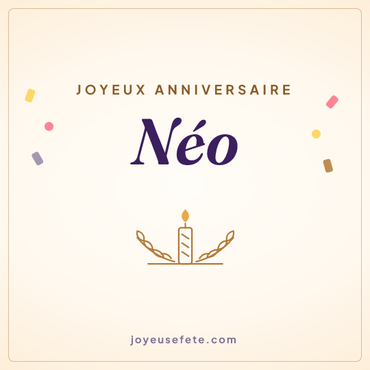 Image carrée « Joyeux anniversaire Néo » pour WhatsApp