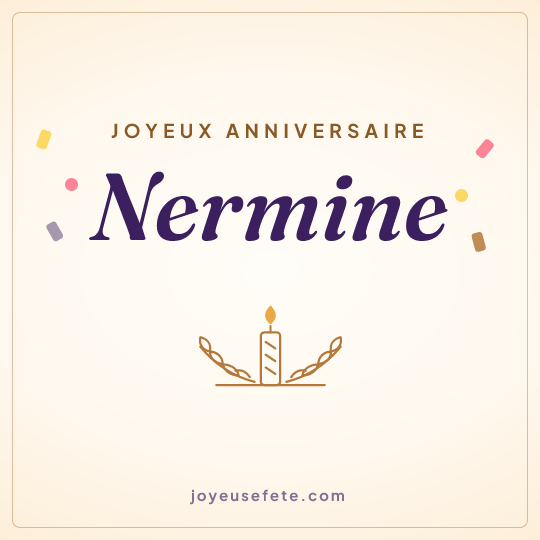 Image carrée « Joyeux anniversaire Nermine » pour WhatsApp