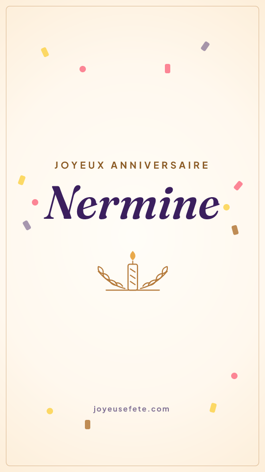Image « Joyeux anniversaire Nermine » au format story