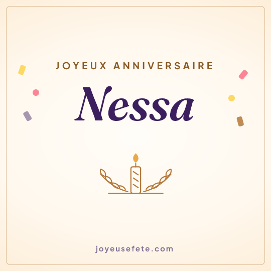 Image carrée « Joyeux anniversaire Nessa » pour WhatsApp