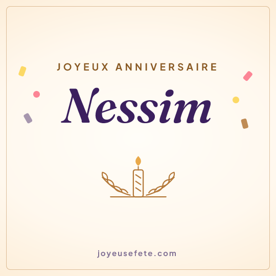 Image carrée « Joyeux anniversaire Nessim » pour WhatsApp