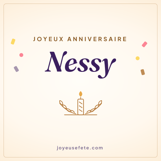 Image carrée « Joyeux anniversaire Nessy » pour WhatsApp