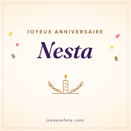 Image carrée « Joyeux anniversaire Nesta » pour WhatsApp