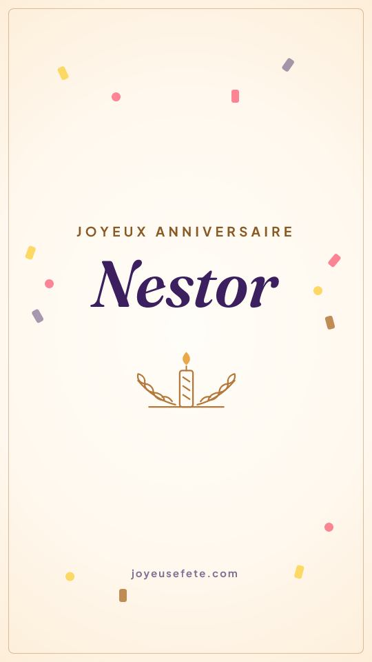Image « Joyeux anniversaire Nestor » au format story