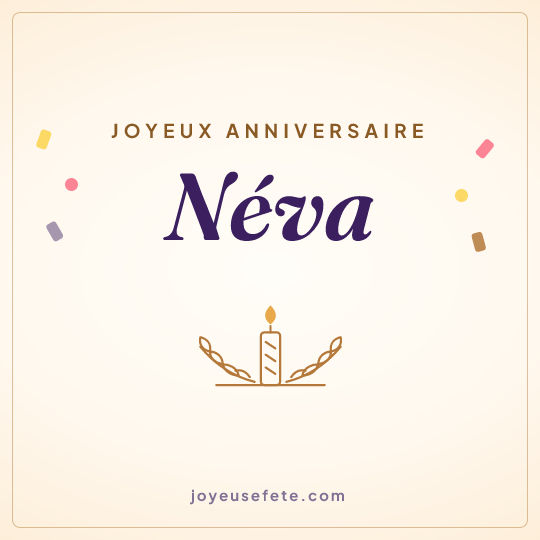 Image carrée « Joyeux anniversaire Néva » pour WhatsApp