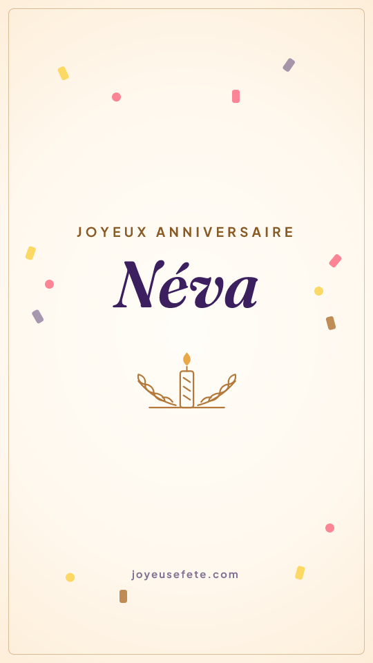Image « Joyeux anniversaire Néva » au format story