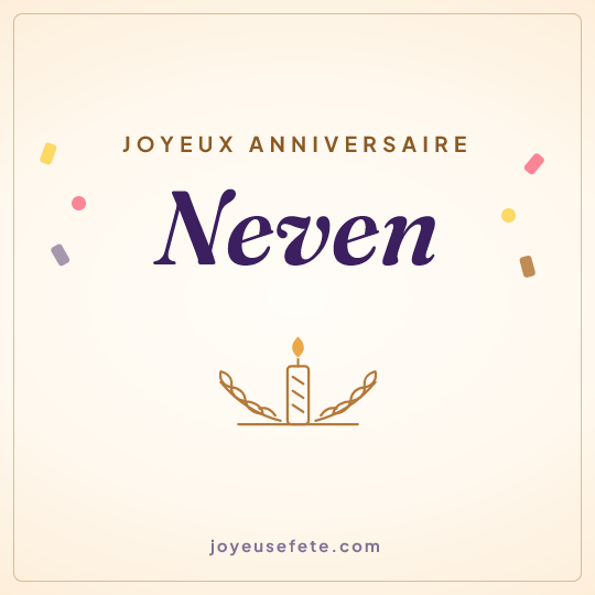 Image carrée « Joyeux anniversaire Neven » pour WhatsApp