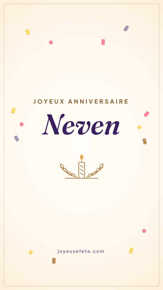 Image « Joyeux anniversaire Neven » au format story