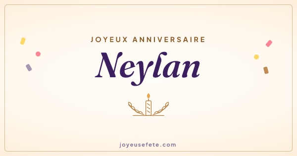 Image « Joyeux anniversaire Neylan » au format large