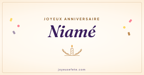 Image « Joyeux anniversaire Niamé » au format large