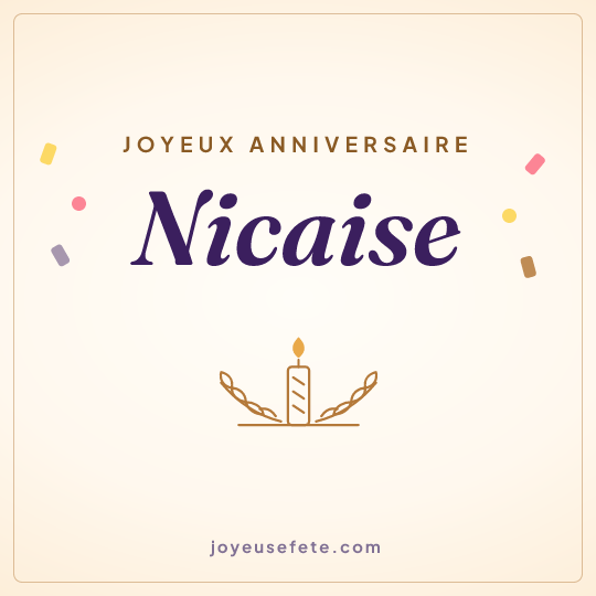 Image carrée « Joyeux anniversaire Nicaise » pour WhatsApp
